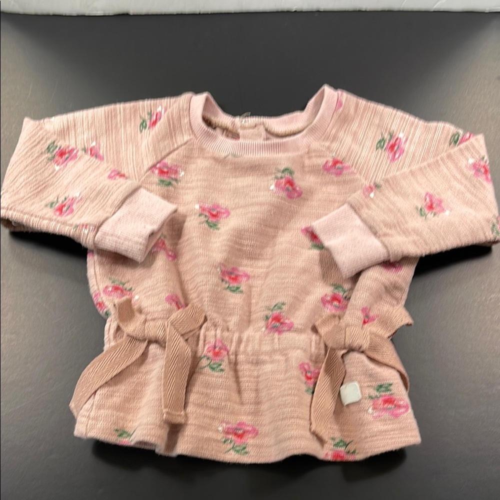 7 For All Mankind Girls Pink Floral Kids Blouse Sweater Size 3T